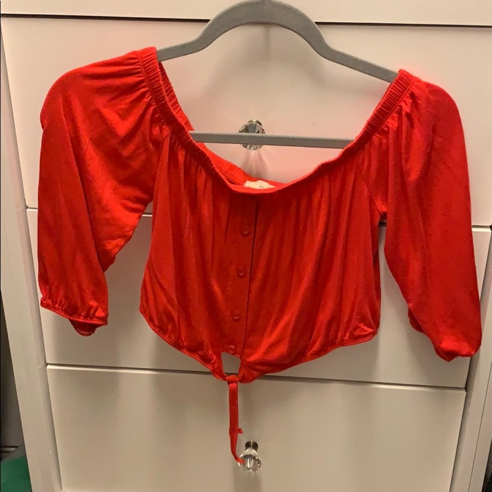 Pacsun la hearts red off the shoulder blouse